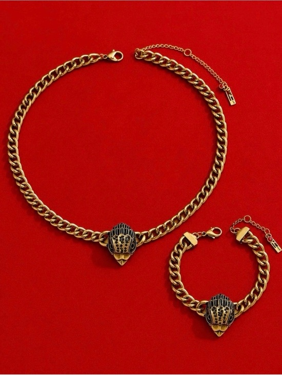 Kurt Geiger Jewelry - New Vintage Eagle head necklace bracelet set